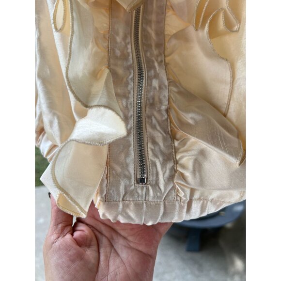 NEW Vintage Womens S Conture Twelve Satin Style Ruffle Tank top Ivory Party Chic - Picture 10 of 16